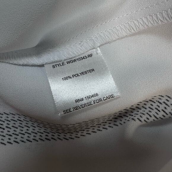 41 Hawthorn White Black Juanis Pleat Detail Gathered Hem Blouse Top Womens XL - Picture 9 of 10